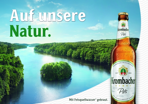 Krombacher relauncht seine Markenpräsenz - Quelle: Krombacher Brauerei Bernhard Schadeberg GmbH & Co. KG